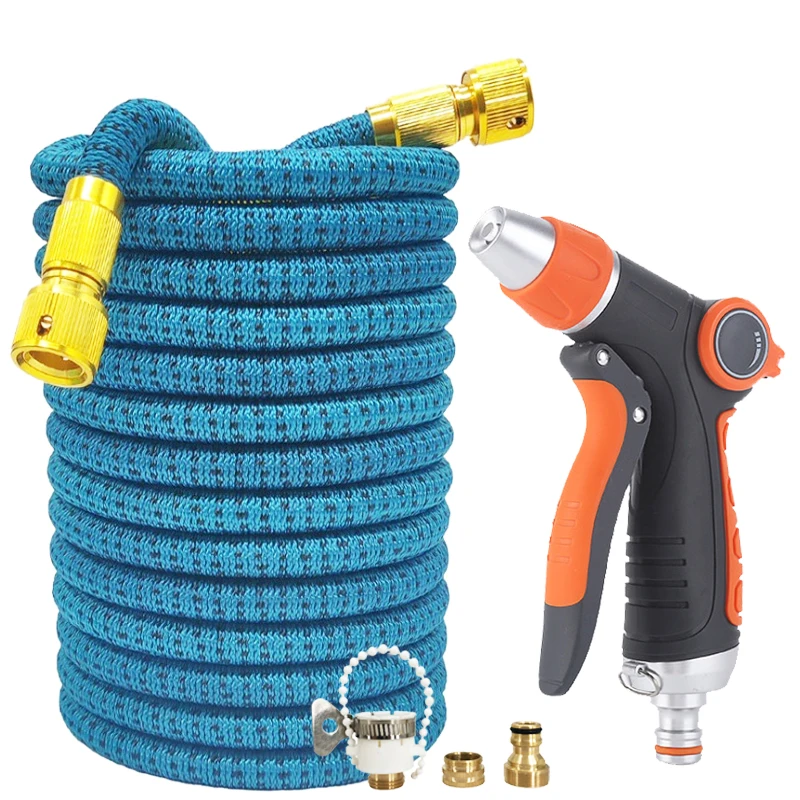 

Шланг для полива сада 25/125 футов, расширяемый, высокого давления, с регулируемым пистолетом для мойки автомобилей, для орошения сада