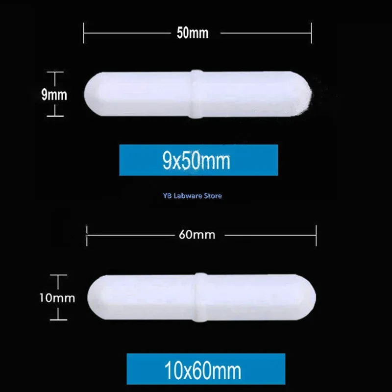 10 stks/partij 6mm Tot 70mm Lab Hittebestendig Type-B PTFE Cilindrische Magneetroerder Geschikt voor PTFE Roer Bar