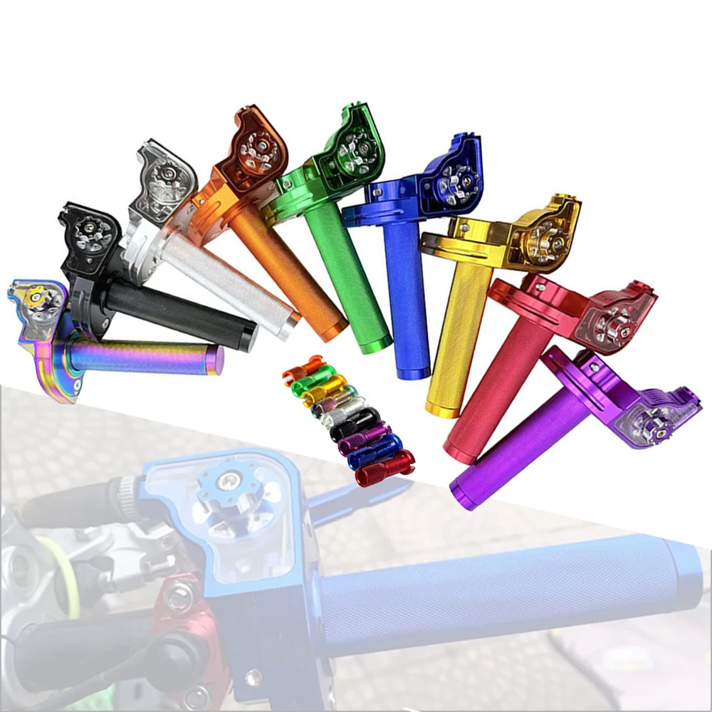 

Для мотоцикла, мопеда, скутера, квадроцикла, квадроцикла, 7/8 дюйма, 22 мм, универсальный алюминиевый акселератор с ЧПУ, поворотные ручки дроссельной заслонки, руль M10 * 1,5