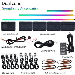 Dual Zone Symphony Streamer LED Ambient Light Parts Full Colors 3 wires Light Strip ( RGB Door/Storage Light 4 wires)