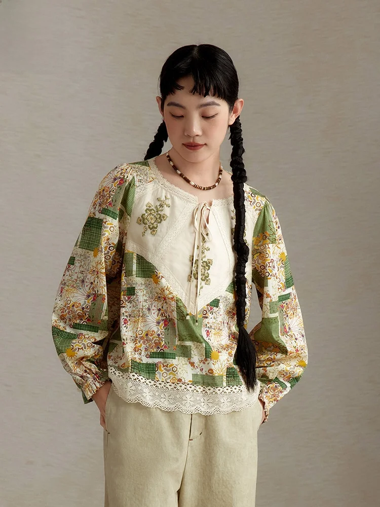 

Модное повседневное длинное платье с цветочным принтом в стиле ретро из смесового хлопка для женщин