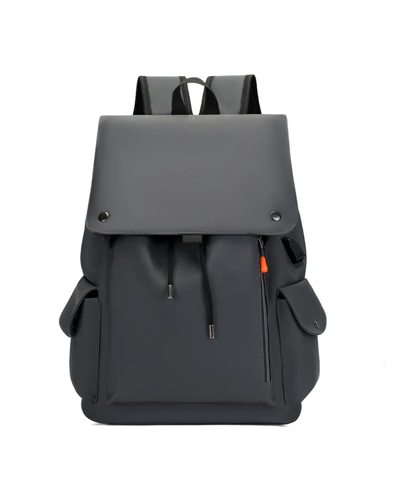 New solid color computer backpack bag male college style college student schoolbag female campus simple flap sports backpack