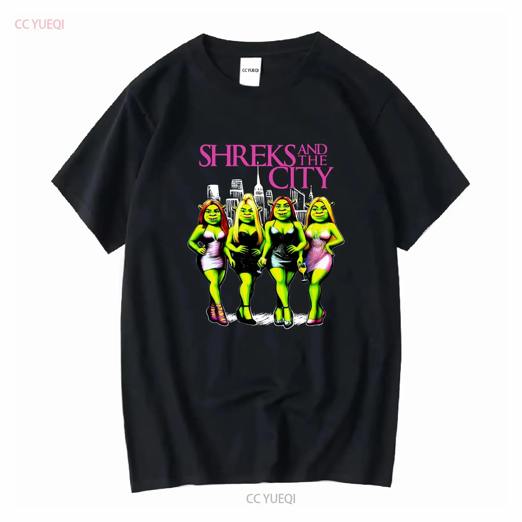 Shreks And The City T Shirt sweaT long or short sleeves vintage Washed Top For Everyday Wear Slightly Unisex graphic Soft homme
