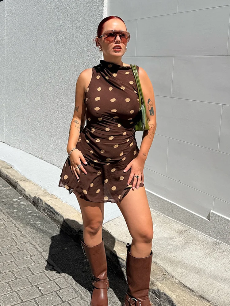 

Sexy Waist-Cinching ort Skirt High Waist Print Gown Svel High Polyester Fiber Spring Autumn Winter Ladies' Dr