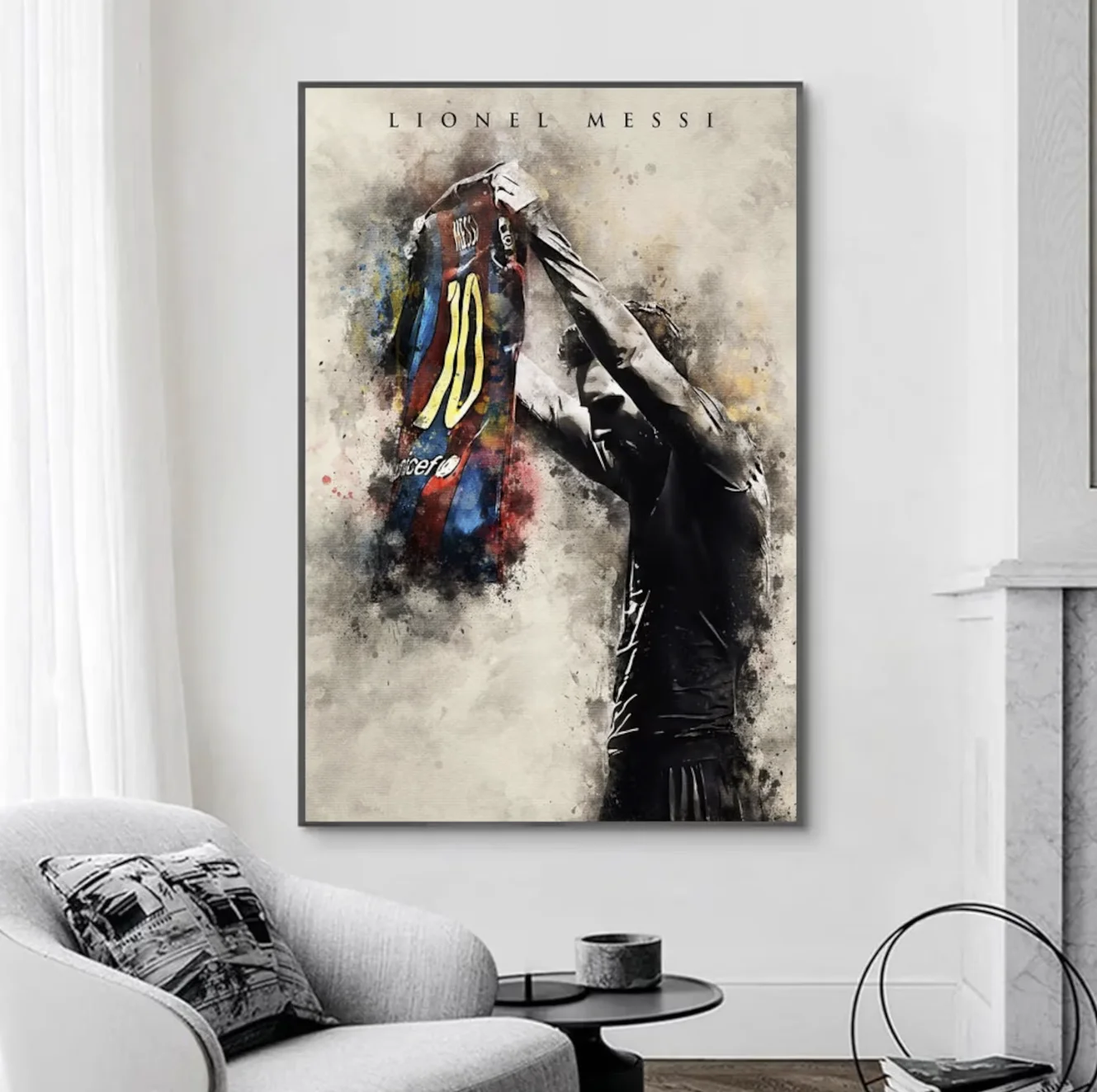 Lionel Messi Football Canvas P - Sports Equipment Poster 评论和价格