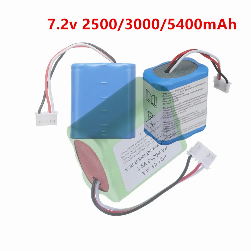 Ni-MH Rechargeable Battery 7.2V 5400mAh 3000mAh 2500mAh for IRobot Roomba for Braava 380 380T Mint 5200 5200B 5200c Battery