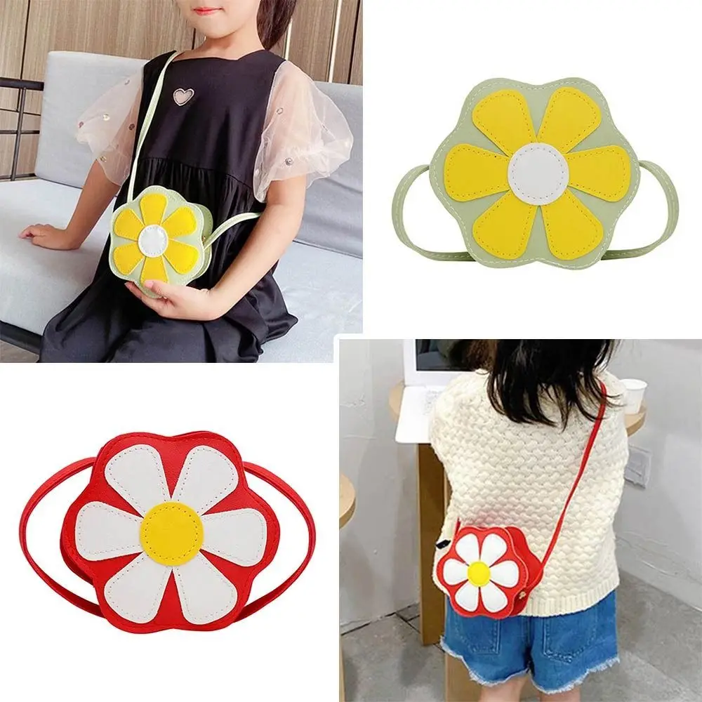 Cute Flower Girls Coin Purse Shoulder Bags Kids Mini Packet Crossbody Handbags Casual Bag Children\'s Messenger Bag