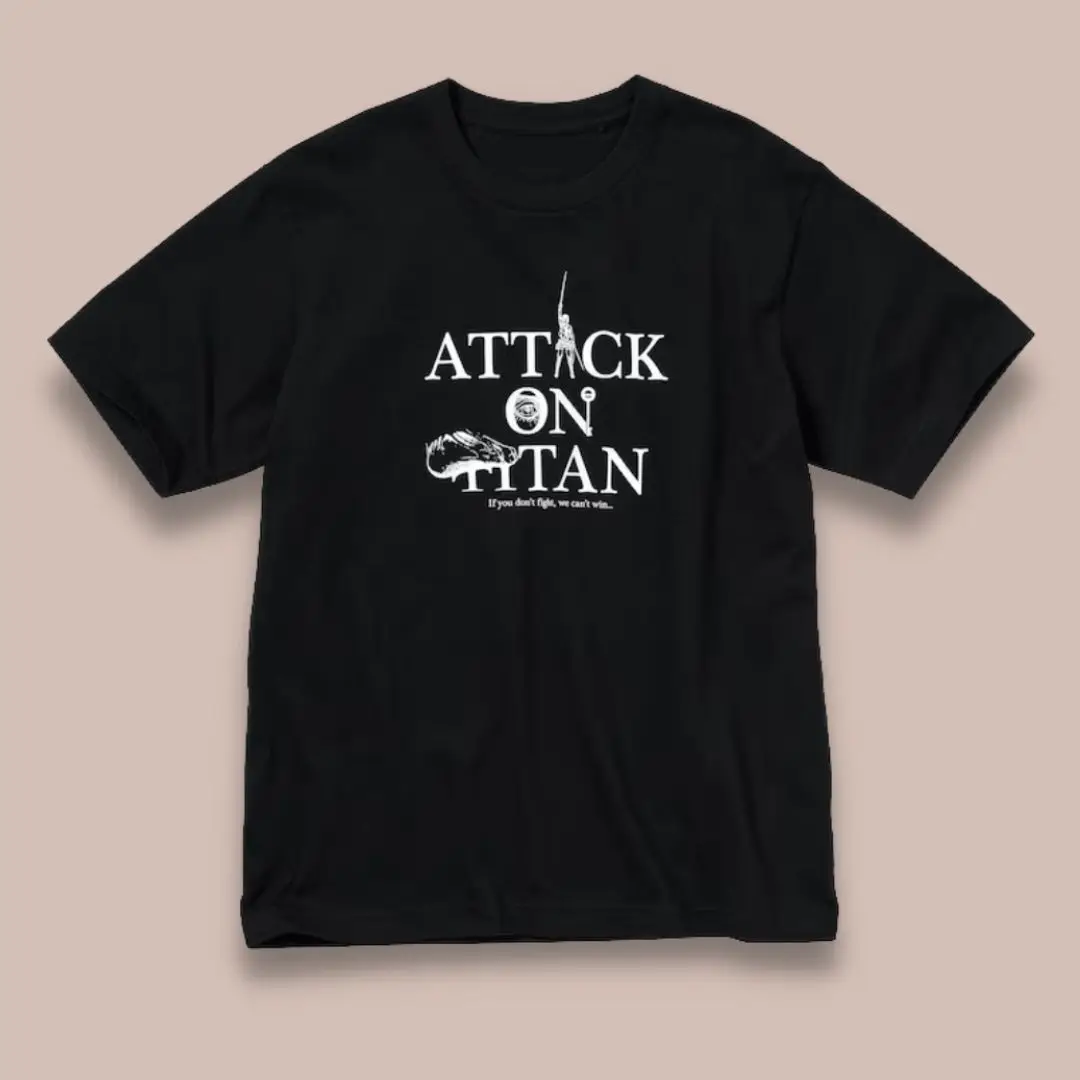 Anime Attack on Titan Levi Ackerman Manga Sketch Print T-shirt Men Vertical Japanese Letter Survey Corps Symbol Cotton Casual