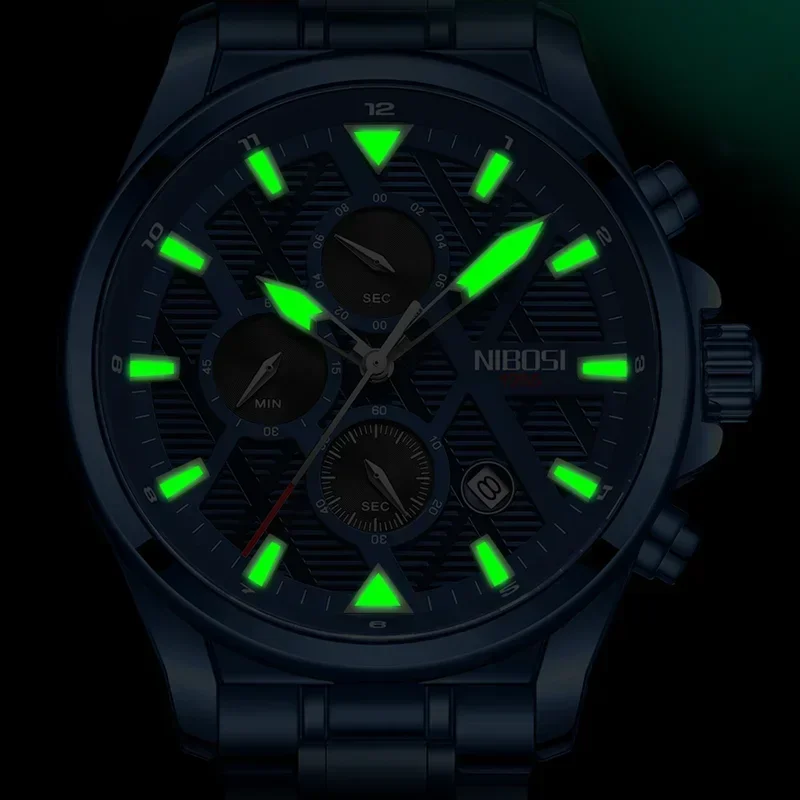 NIBOSI Men Watch Top Brand Luxury Quartz Watches Fashion Casual Sport Chronograph Wristwatch Waterproof Clock Relogios Masculino