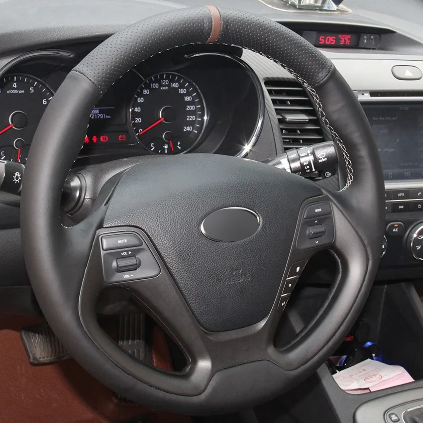 غرزة يدوية عدم الانزلاق جلد طبيعي غطاء عجلة توجيه سيارة التفاف ل جاكوار XF XF S XF Sportbrake الملحقات الداخلية