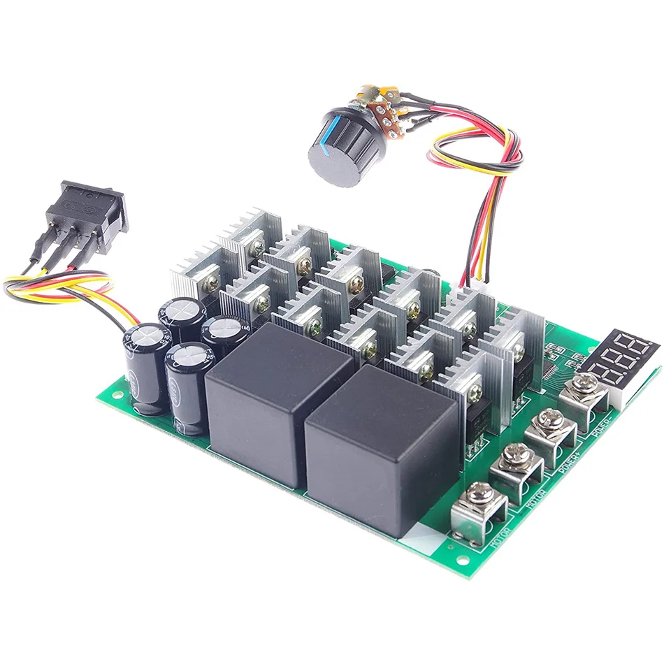 DC 10-55V 12V 24V 36V 48V 55V 100A Motor Speed Controller PWM HHO RC Reverse Control Switch With LED Display