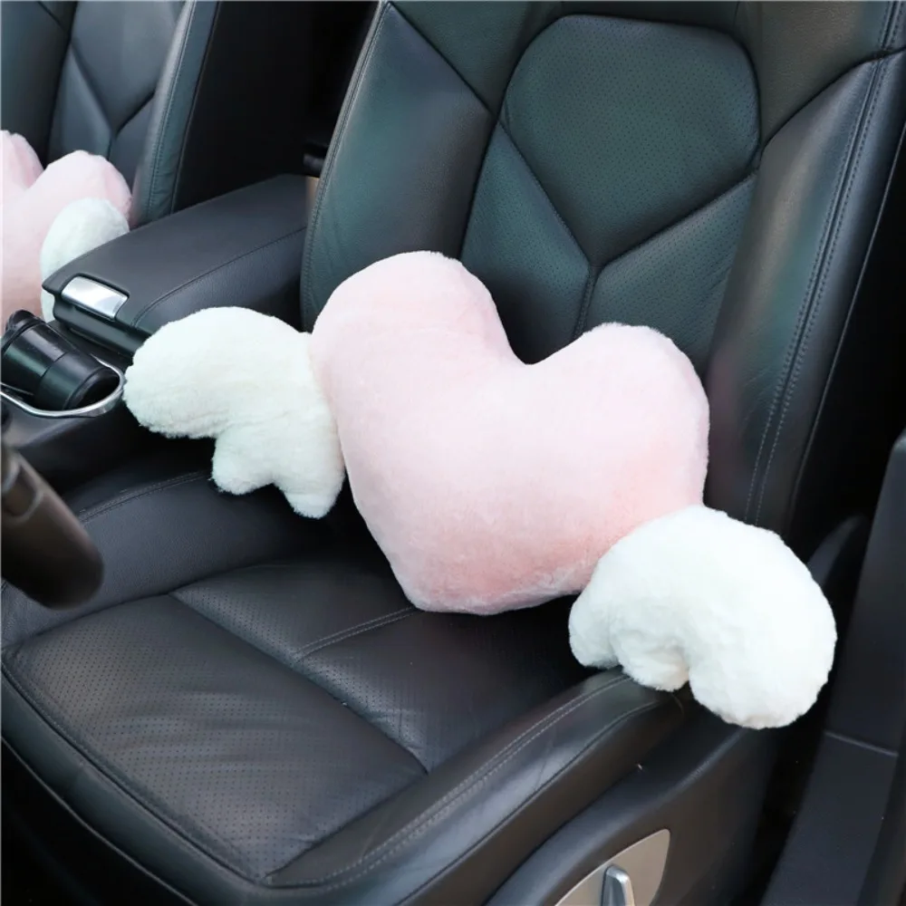 

Comfortable Heart-Shaped Car Headrest Ergonomic Plush Waist Pillow Soft Lumbar Support Automotive Interior