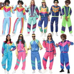 Disfraces Hippie para Parejas para hombres y mujeres, trajes de Cosplay Vintage de los años 70 y 80, para discoteca, Carnaval, fiesta de Halloween, Fantasía