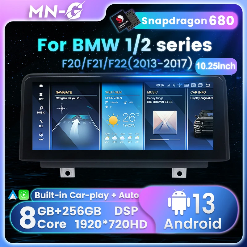 Snapdragon680 For BMW 1 Series 2 Series F20 F21 NBT System Multimedia Player Wireless Carplay Android Auto Android 13 Car Radio