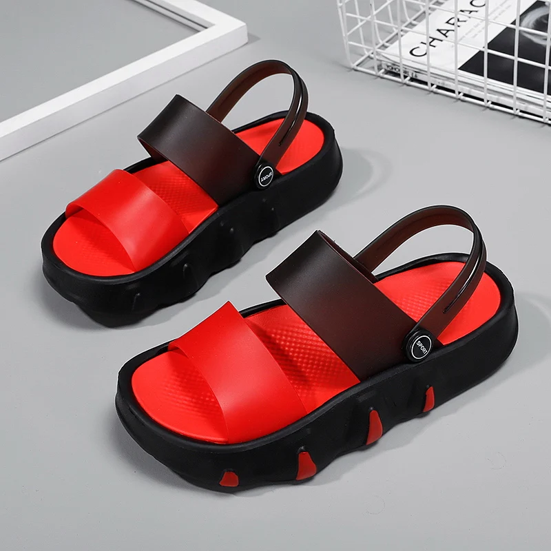 Summer Women Slippers Clogs PVC Jelly Platform Casual Shoes Beach Sandals Sides Size 36-45 Unisex Sandals Flip Flops Men Slipper