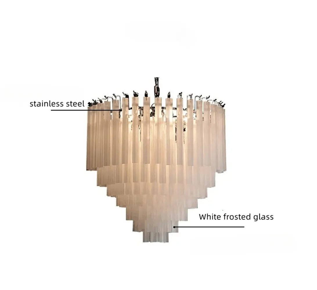 Round Murano Glass Chandelier White Glass Circle Hanging Chandeliers Murano Ceiling Pendant Light For Dining Living Room Bedroom