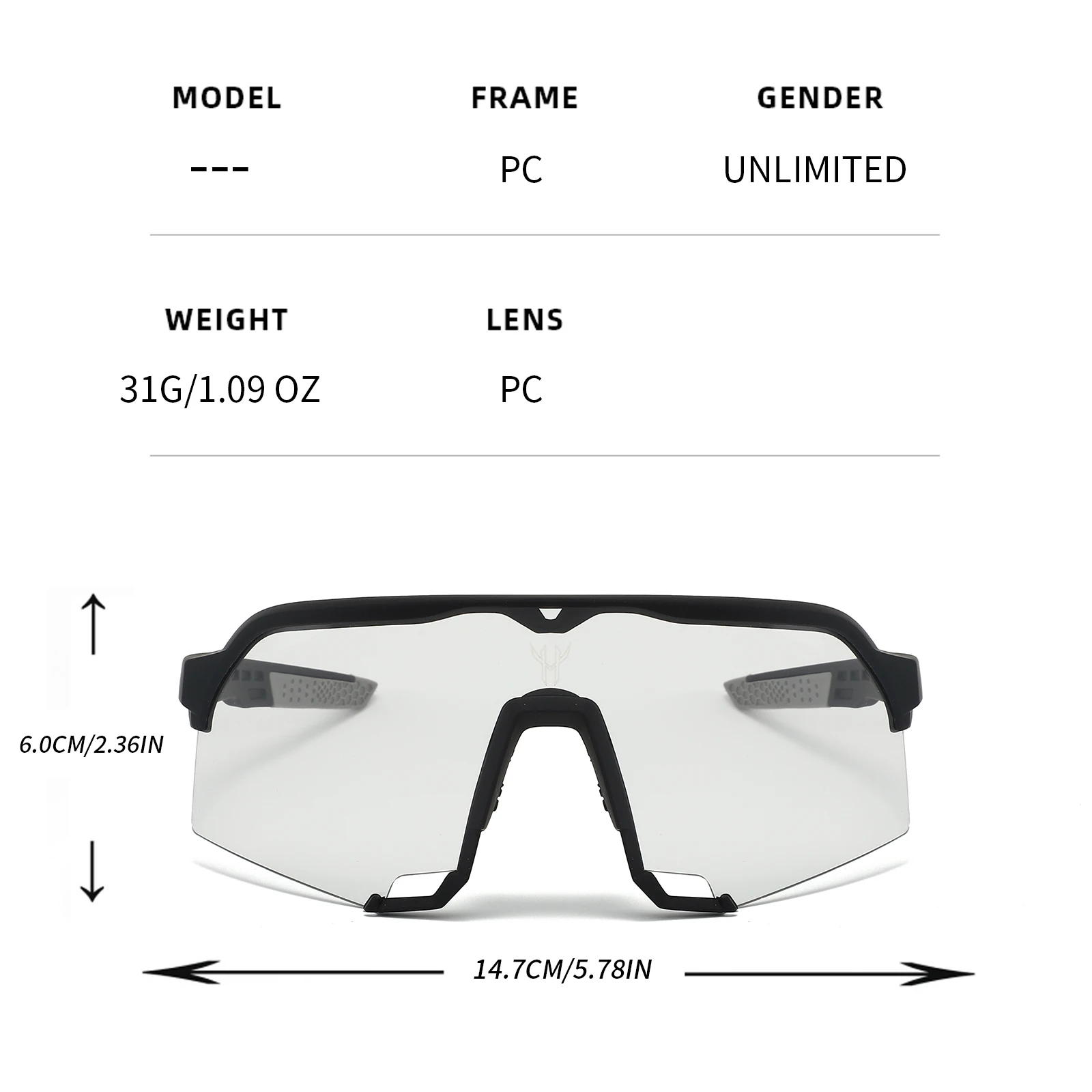 Photochromic Sunglasses Men Women Bicycle Bike Safety Glasses Running Cycling Riding Sports Outdoor Eyewear Sport Sun Goggles