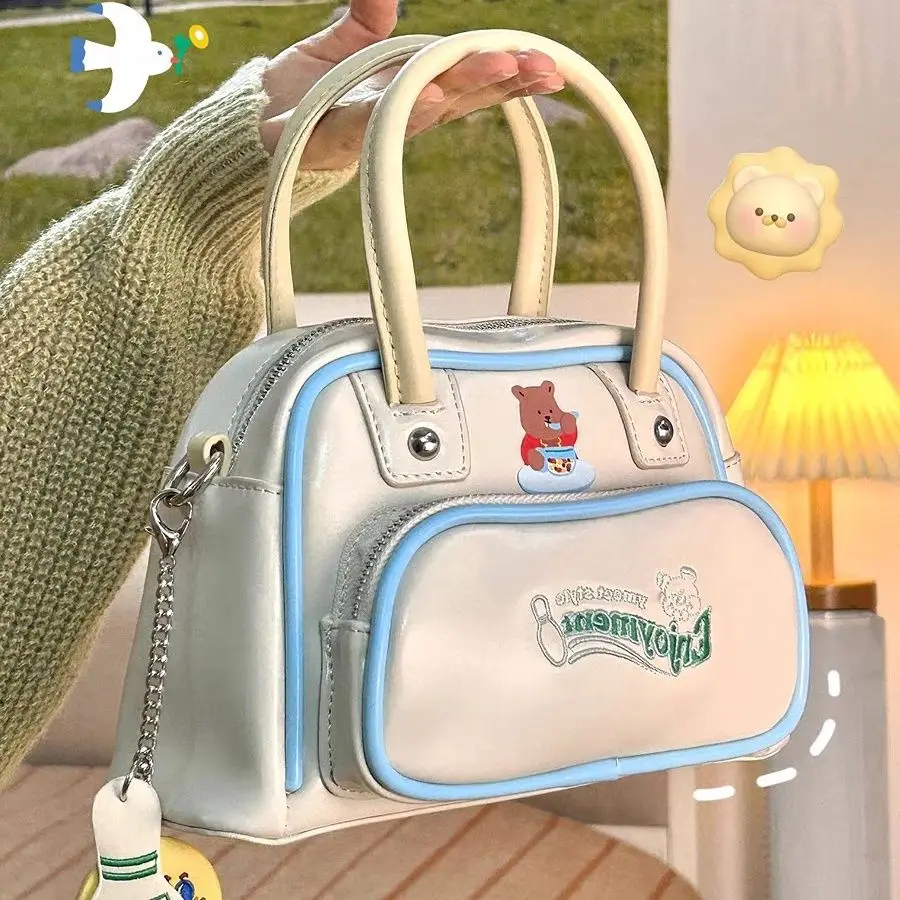 Cartoon Cute Bear Pu borsa a tracolla impermeabile di grande capacità borsa a tracolla borsa da donna borsa a tracolla borsa a tracolla per studenti