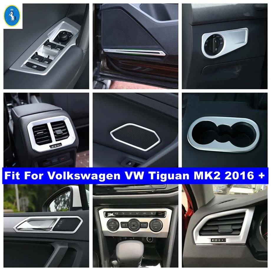 

ABS Auto Dashboard Air AC / Door Speaker / Handle Bowl Decor Panel Cover Trim For VW Tiguan MK2 2016 - 2023 Accessories Matte