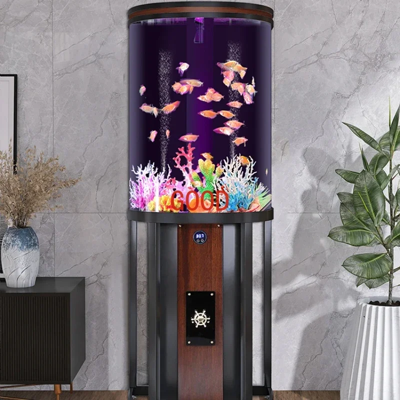 Living Room Small Household Floor Smart Lazy Change Water Acrylic Cylinder Aquarium