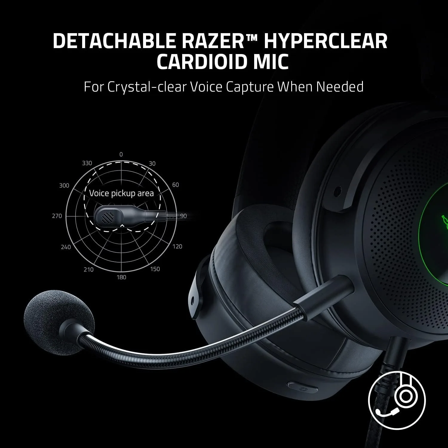 سماعة الألعاب Razer Kraken V3 السلكية USB: محركات Triforce Titanium 50mm - THX Spatial Audio - إضاءة Chroma RGB #2