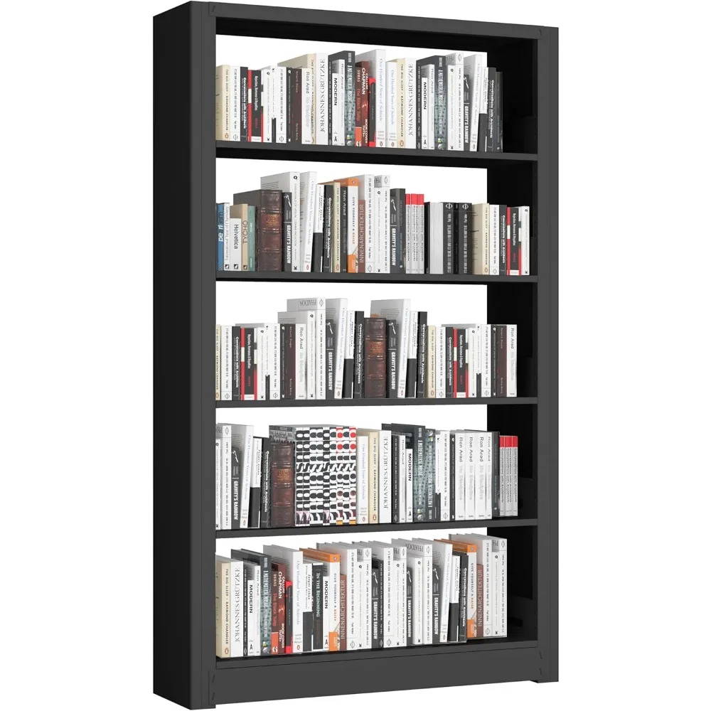 

69" Tall Heavy-Duty Bookshelf, 5-Tier Metal Bookshelf with Adjustable Shelves, Open Shelf Bookcase, Tall Bookshelf for Home Offi
