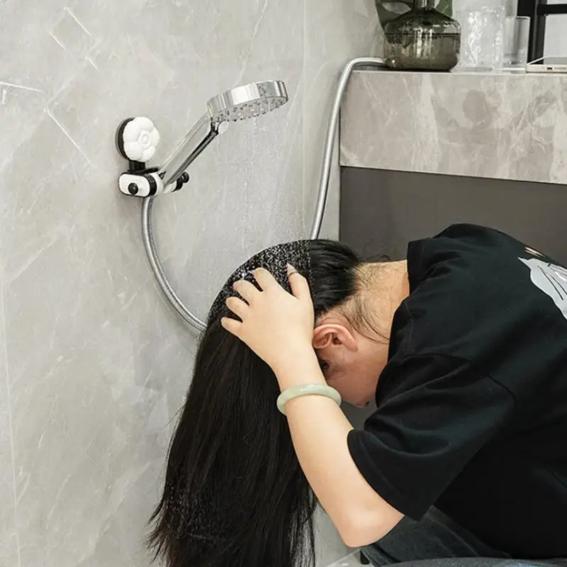 ~ Rose Shower Head Holder, Suction Cup Type, Movable, No-drill, Adjustable, Swivel Type, Bathroom/toilet Shower Head.