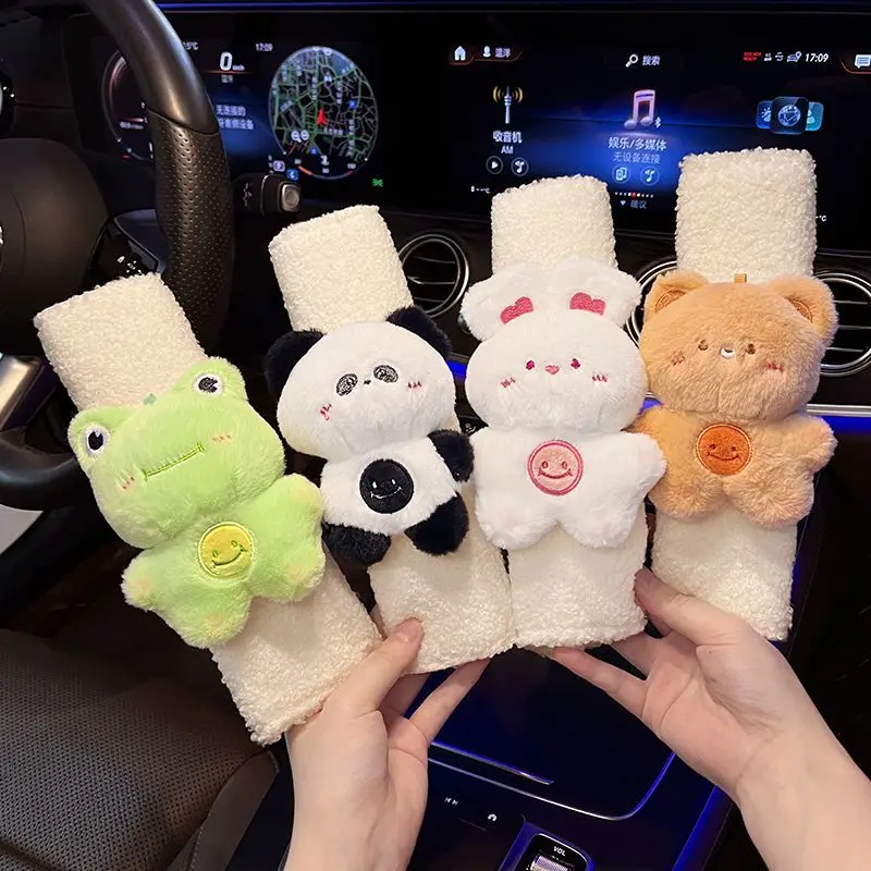 

Lovely Cartoon Animal Soft Plush New Car Seat Belt Shoulder Covers for Auto Safety Belt Protection Car Accessories Interior