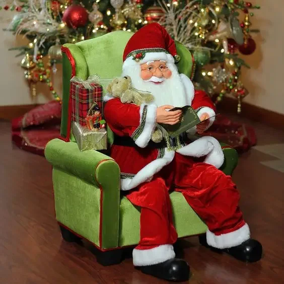 Christmas decoration size Santa Claus fiberglass decoration supplies