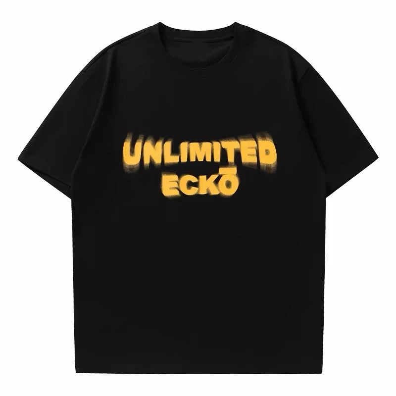 ECKO 2026 New Rhino Men's and Women's Street Trendy Cotton T-shirt, Hip Hop Rap Skateboarding ECKO Short Sleeve