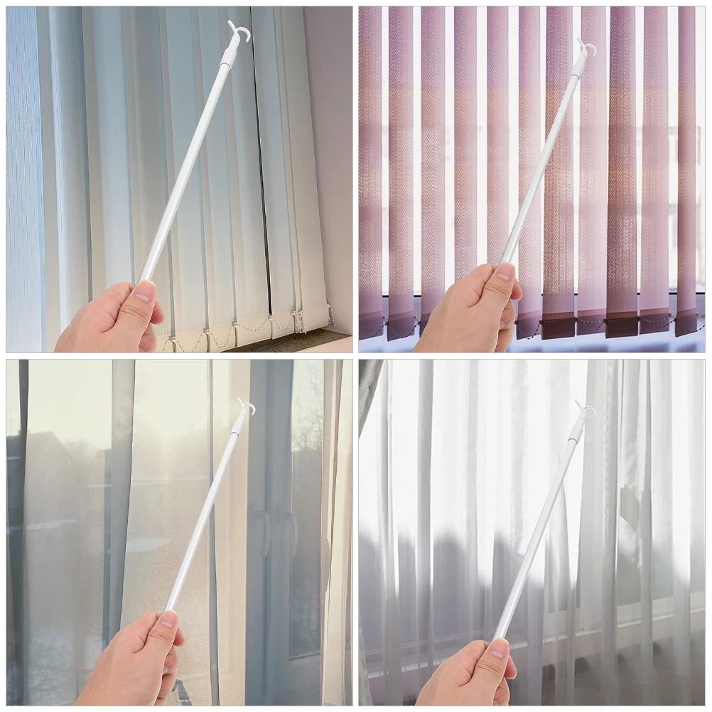 

2Pcs Adjustable Blind Wand for Curtains Heavy Duty Aluminum Alloy Blinds Rod Stick Easy Install No Tools Needed Modern Curtain