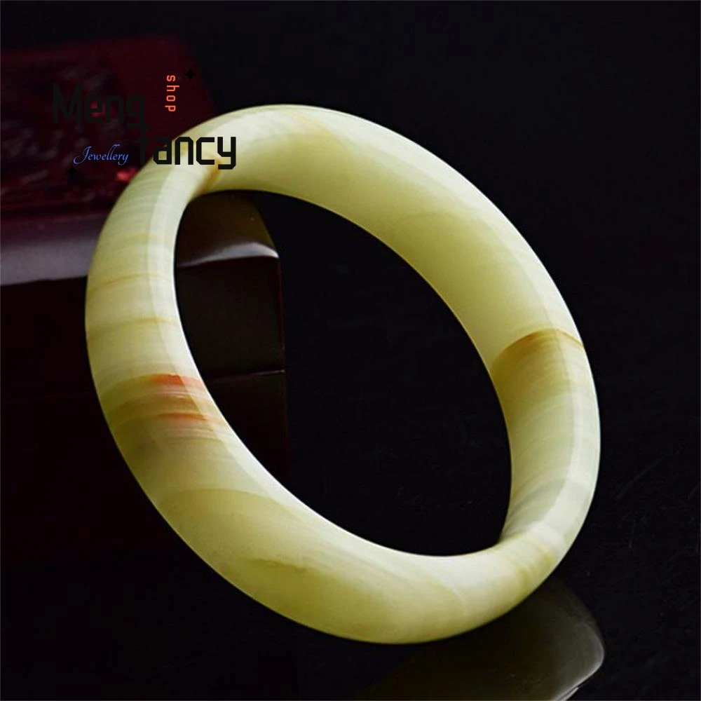 Natural Afghanistan Transparent Ice Greenish White Jade Bangle Simple Personalized Exquisite Best Selling Fashion Luxury Jewelry