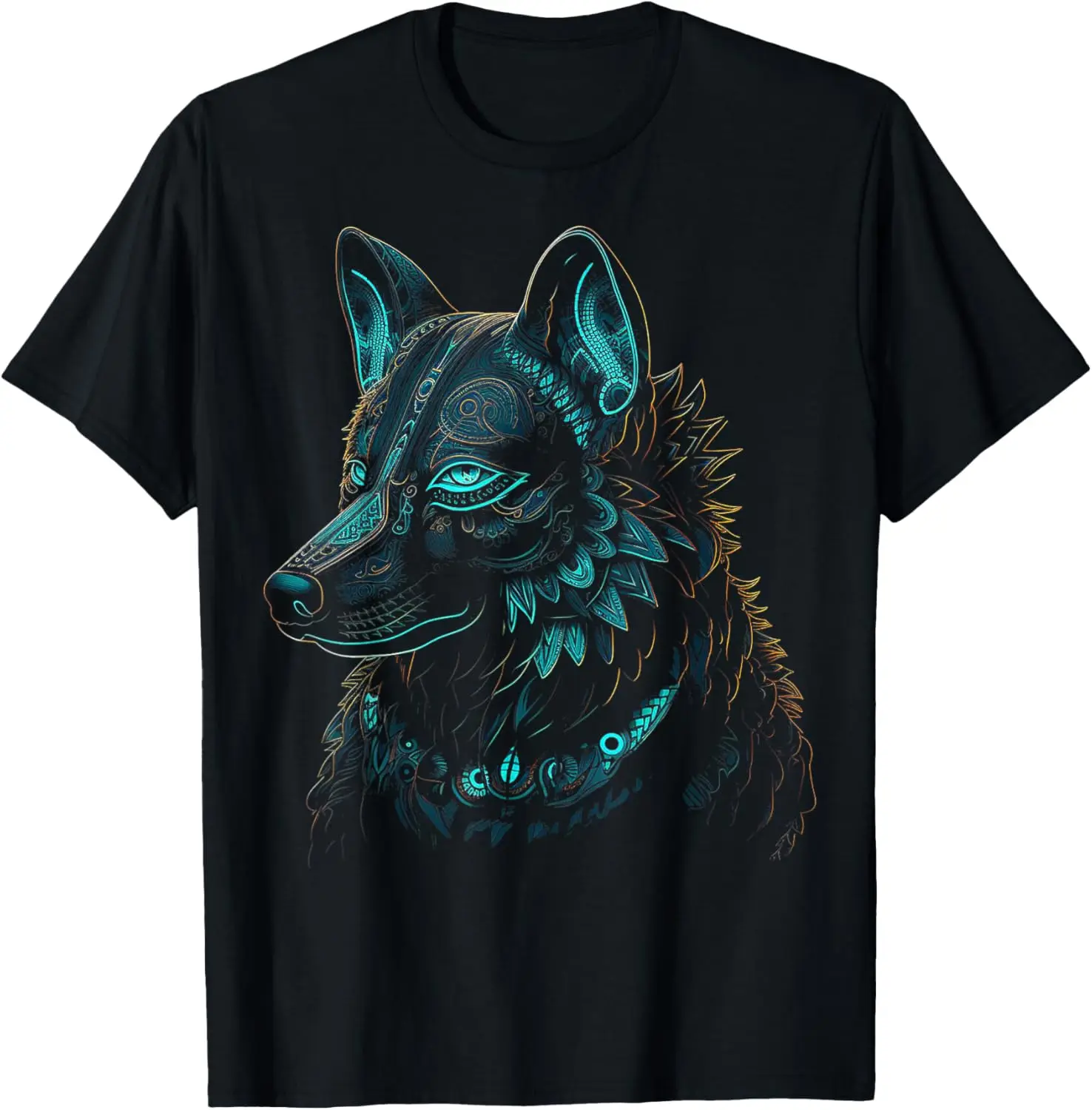 Fox Music Art Médiateur phones T-Shirt pour homme, imprimé animal, haut à manches courtes, grande taille, vintage, sportif