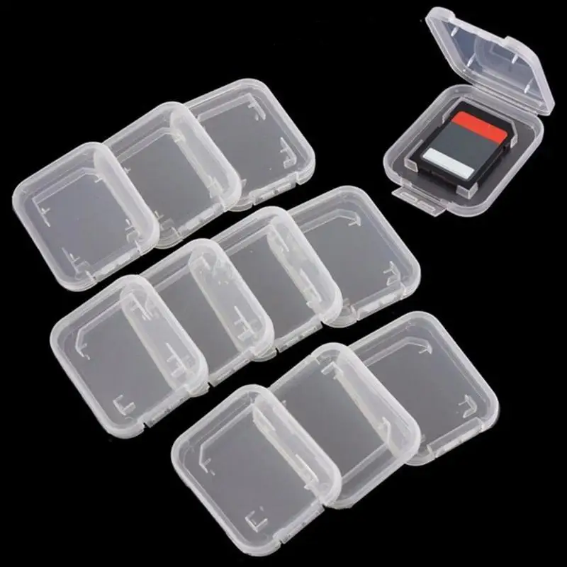 Protector Holder Plastic Transparent Mini Boxes For Sd Sdhc Memory Card Storage Case Box SIM Card Dustproof Box Plastic Boxes