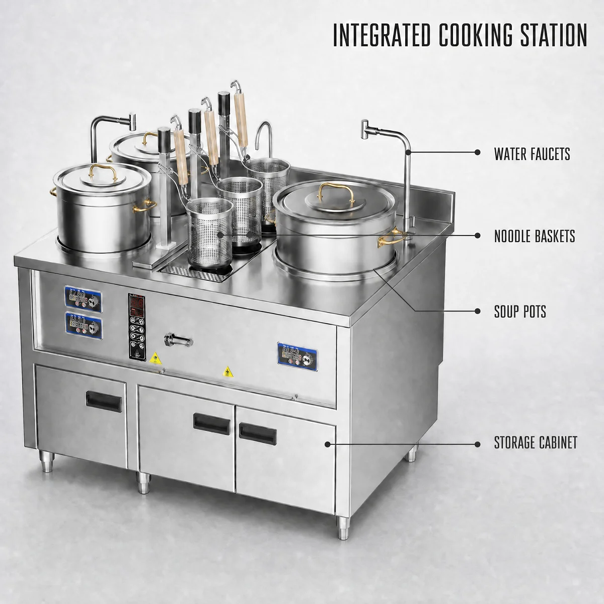 Baiwin Commercial Noodle Cooker Electric Noodle Boiler Pasta Cooking Machine For Restaurant Noodle Shop And Catering Kitchen