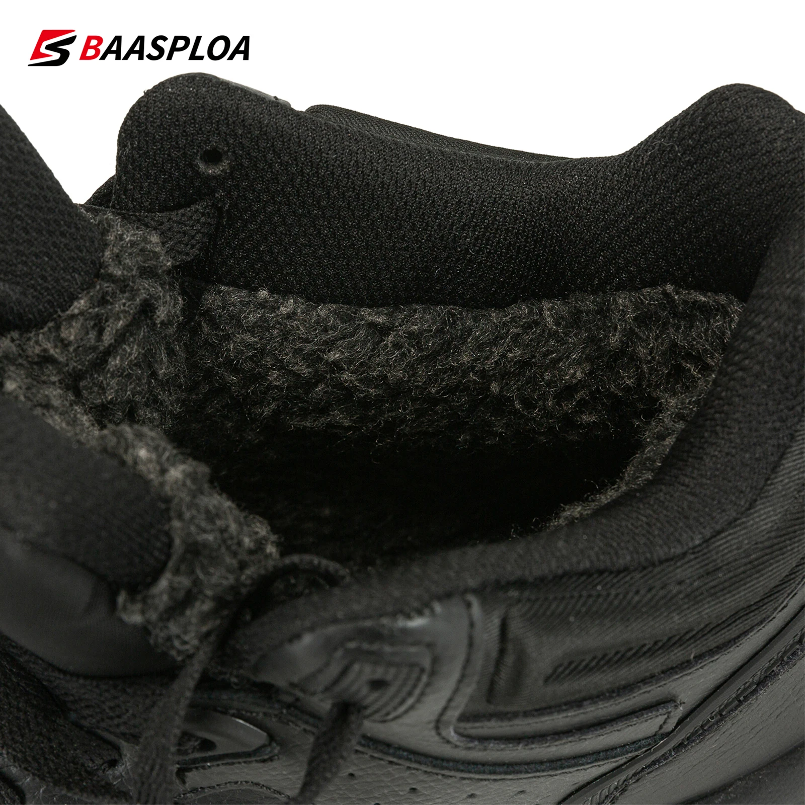 Baasploa Men's Cotton Boots Thickened Male's Winter Sneakers Outdoor Non-Slip Waterproof Leisure Sports Wear-Resistant