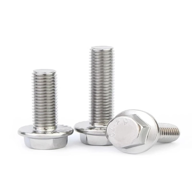 5-10 قطعة 304 سداسية من الفولاذ المقاوم للصدأ شفة البراغي M5 M6 M8/5 مللي متر 6 مللي متر 8 مللي متر A2-70 DIN6921/GB5787 مع مسامير غطاء رأس سداسي للغسالة المسننة #5