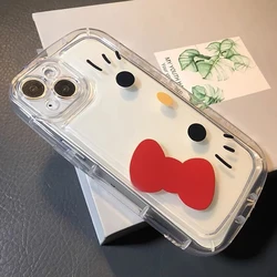 Sanurgente Cartoon Hello Kitty Cute Phone Case, Transparent, All Dip, Ssive, Kawaii, Mobile, iPhone 13, 14, 11, Xs, 12, 12P