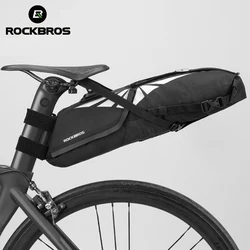 ROCKBROS 8L Bicycle Saddle Bag Waterproof Under Seat Bike Bag Cycling Foldable Tail Rear Bag MTB Road Bike Accessories Back Bags