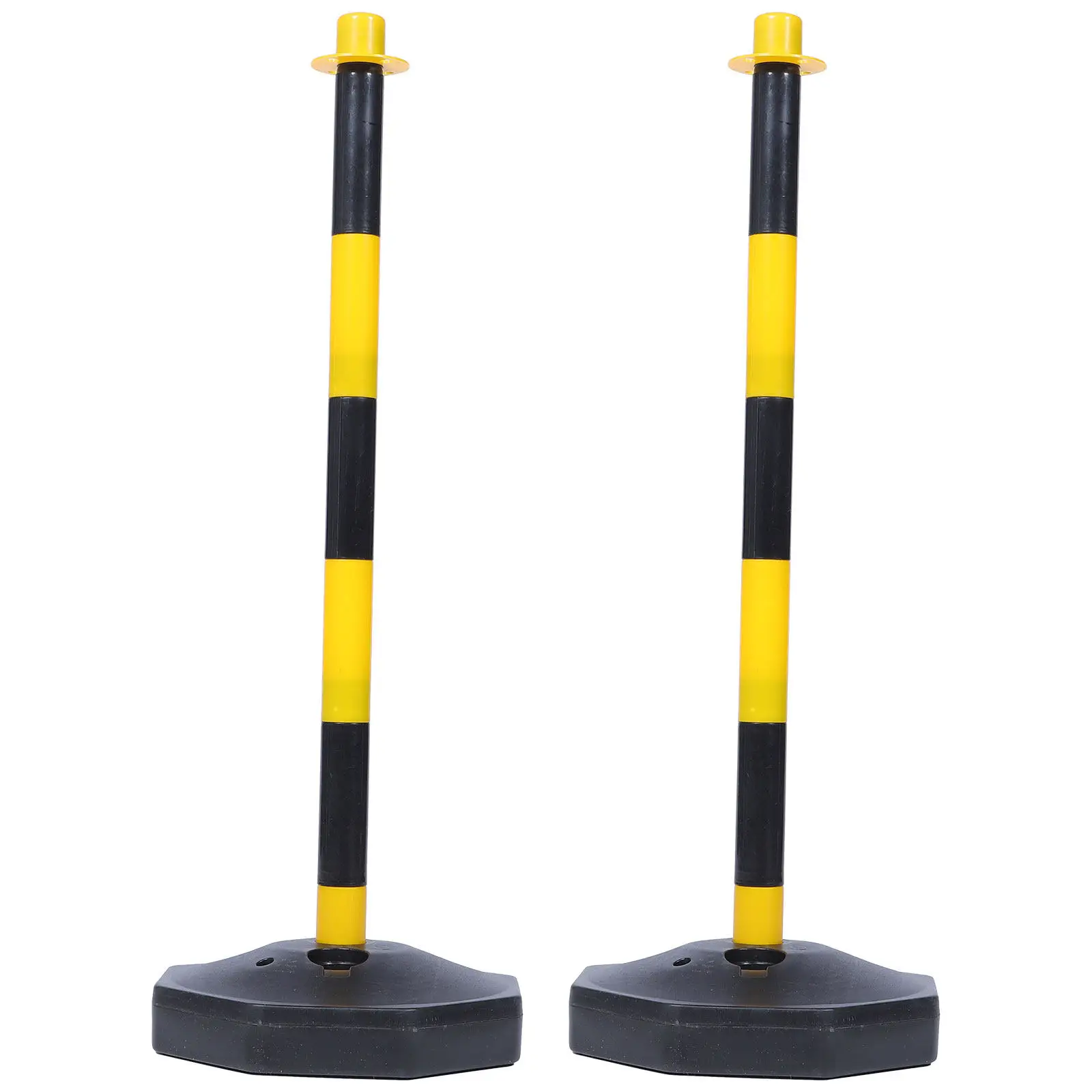 2Pcs Plastic Traffic Safety Delineator Posts Adjustable Water Fillable Warning Columns Parking Barriers Pole Barricade