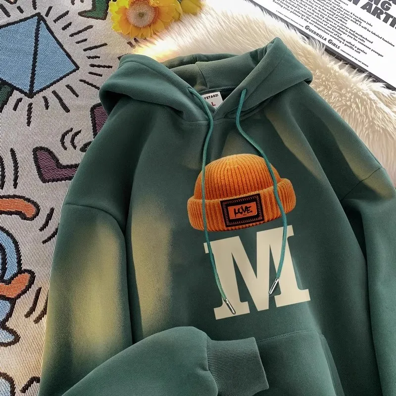 

Мужская утепленная толстовка с капюшоном на флисовой подкладке, осенне-зимняя, большие размеры, 36 кг, винтажный американский стиль, тонкое плотное пальто, модное