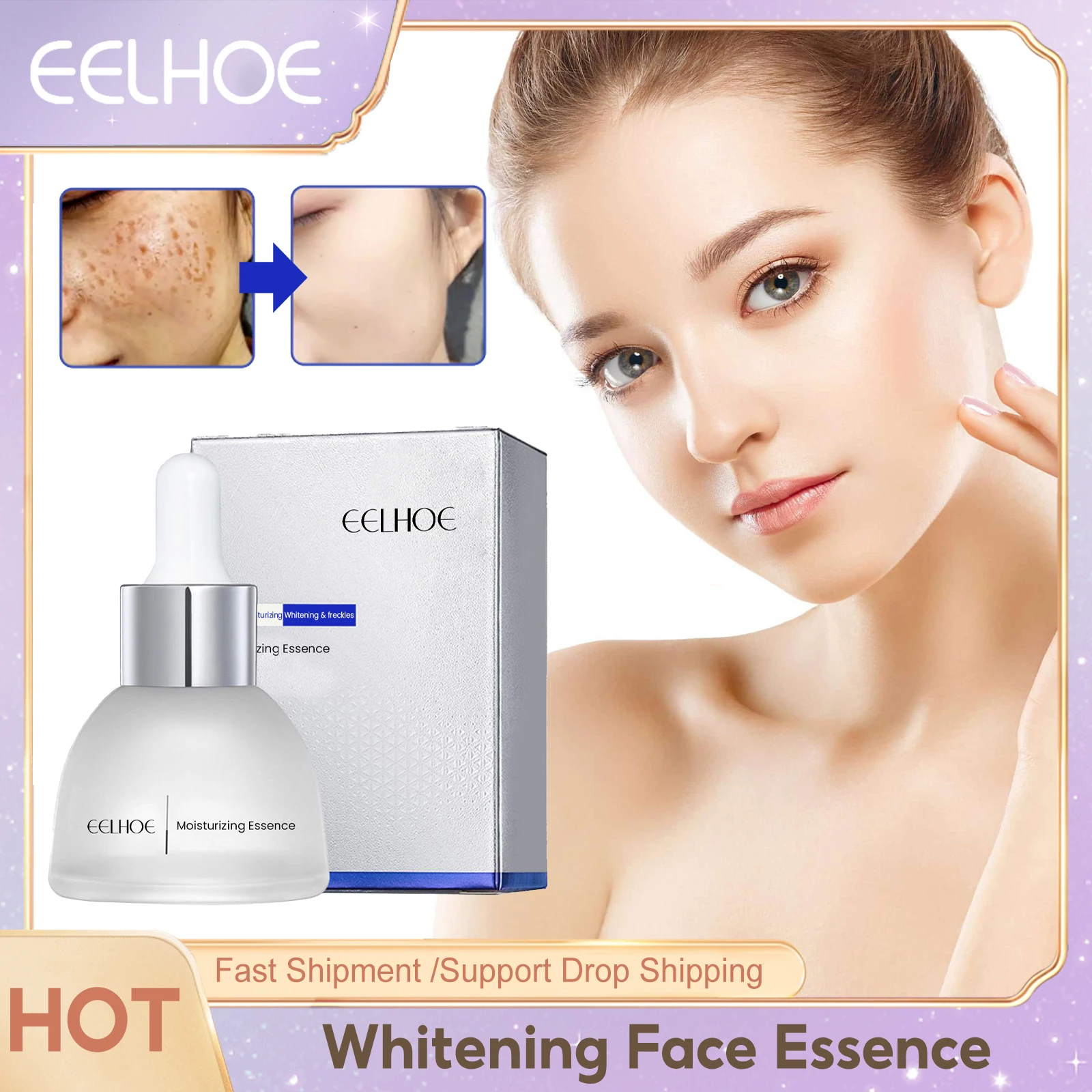 Dark Spot Whitening Serum Firming Advanced Moisturizing Brighten Skin Tone Remove Freckle Fade Melasma Nicotinamide Face Essence