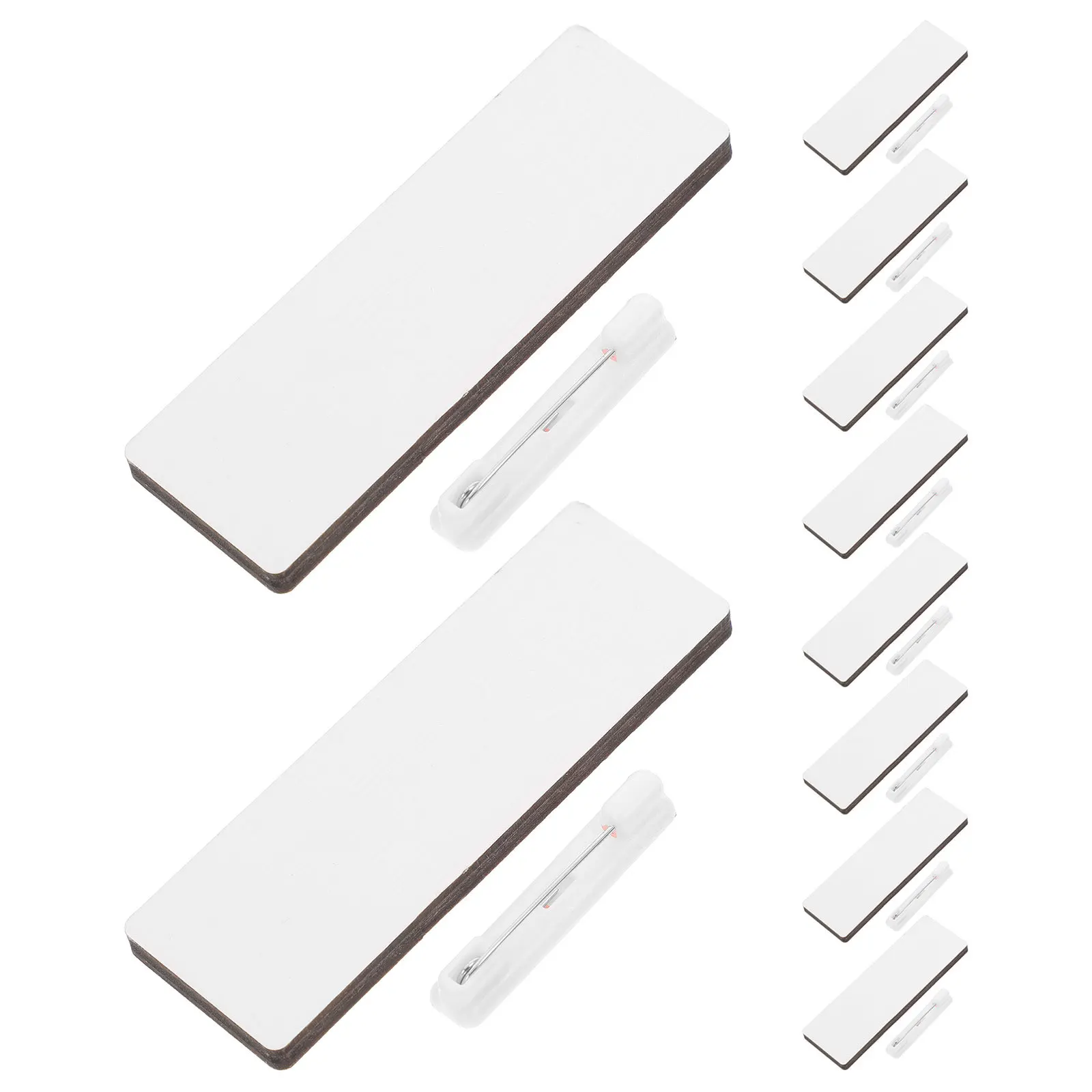 

10Pcs Wooden Name Badge Blank with Clips DIY Name Tags Pins for Events Use Identification Badges Badge Pins