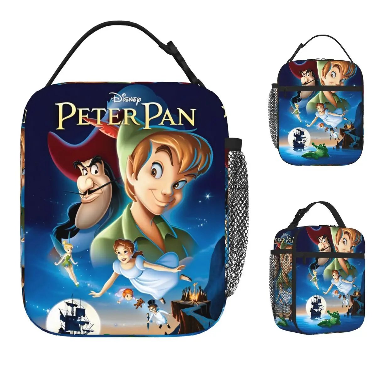 بيتر بان الكرتون معزول أكياس الغداء للسفر الشهيرة قصة خرافية الغذاء حقيبة التخزين المحمولة الحرارية برودة صناديق الغداء