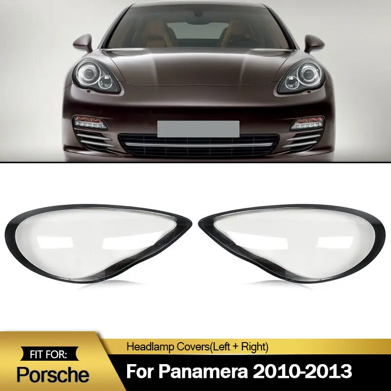 2x For 2010-13 Porsche Panamera 970 Headlight Headlamp Lens Cover Left+Right US