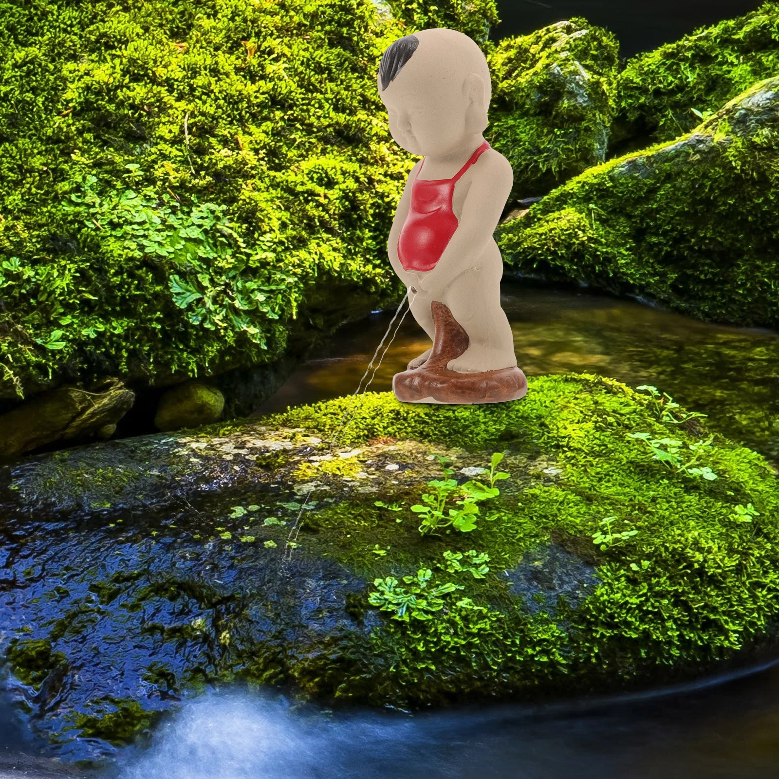 

Waterfall Pee Boy Ceramic Fountain Decorative Circulating Fountain Decor for Yard Garden Courtyard Balcony Outdoor