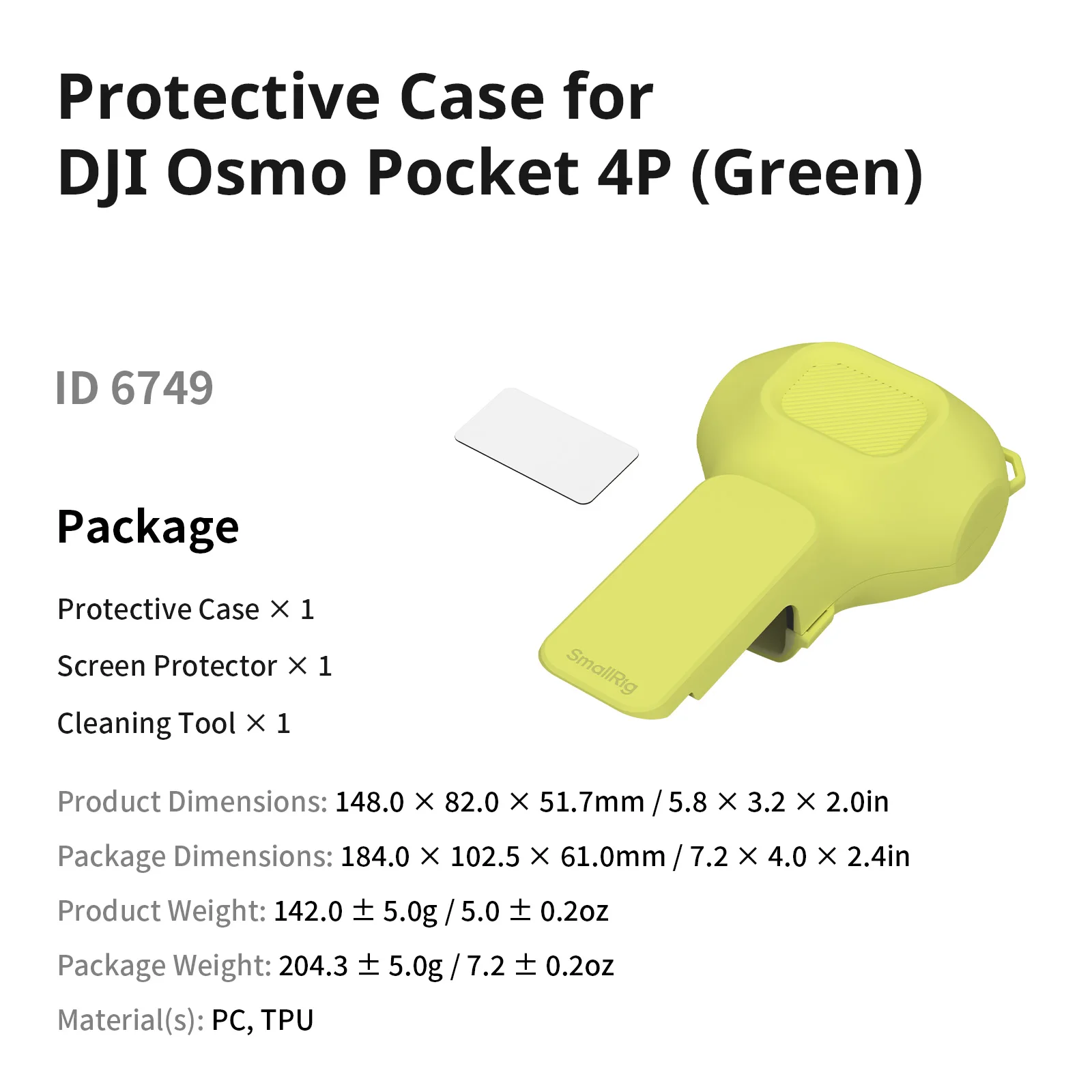 SmallRig Pocket 4P beschermhoes voor DJI Osmo Pocket 4P met schermbeschermer, combineert een harde schaal met een zachte binnenvoering -6582