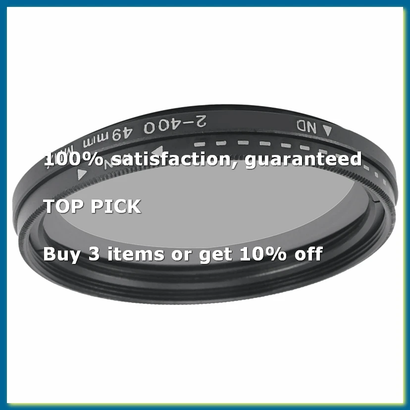 49mm Variable ND Filter ND2-400 Adjustable Neutral Density Fader Filter for Camera Lens