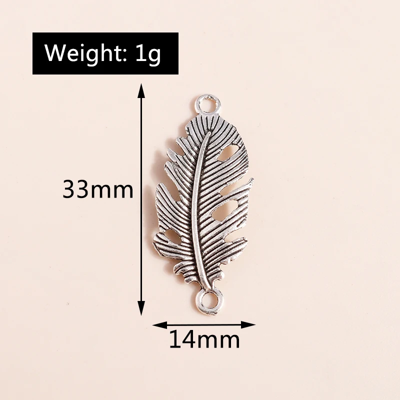 Leslie Mixed 20 Stück Charms Legierung Metall Federflügel Anhänger für DIY handgefertigte Armbänder Halsketten Schmuckherstellung Zubehör – Detail 17