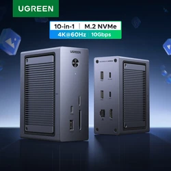 UGREEN USB Docking Station 10-in-1 M.2 NVMe SSD Case 10Gbps USB-C HUB 4K60Hz HDMI PD100W RJ45 for Laptop MacBook HP Lenovo Dell
